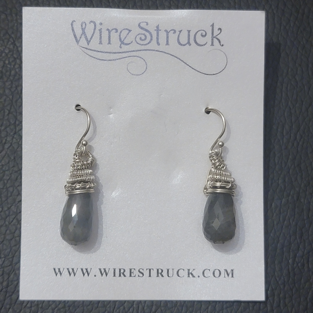 Wirecraft Boho Labradorite Dangle Earrings